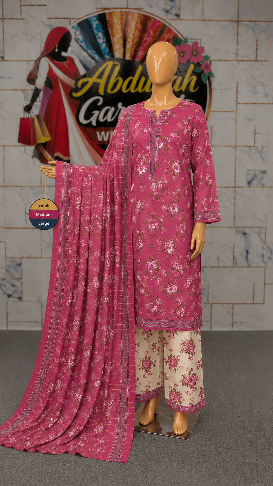 Bin Saeed 3Pc Printed Lawn SML– Wholesale Box (5 Set)
