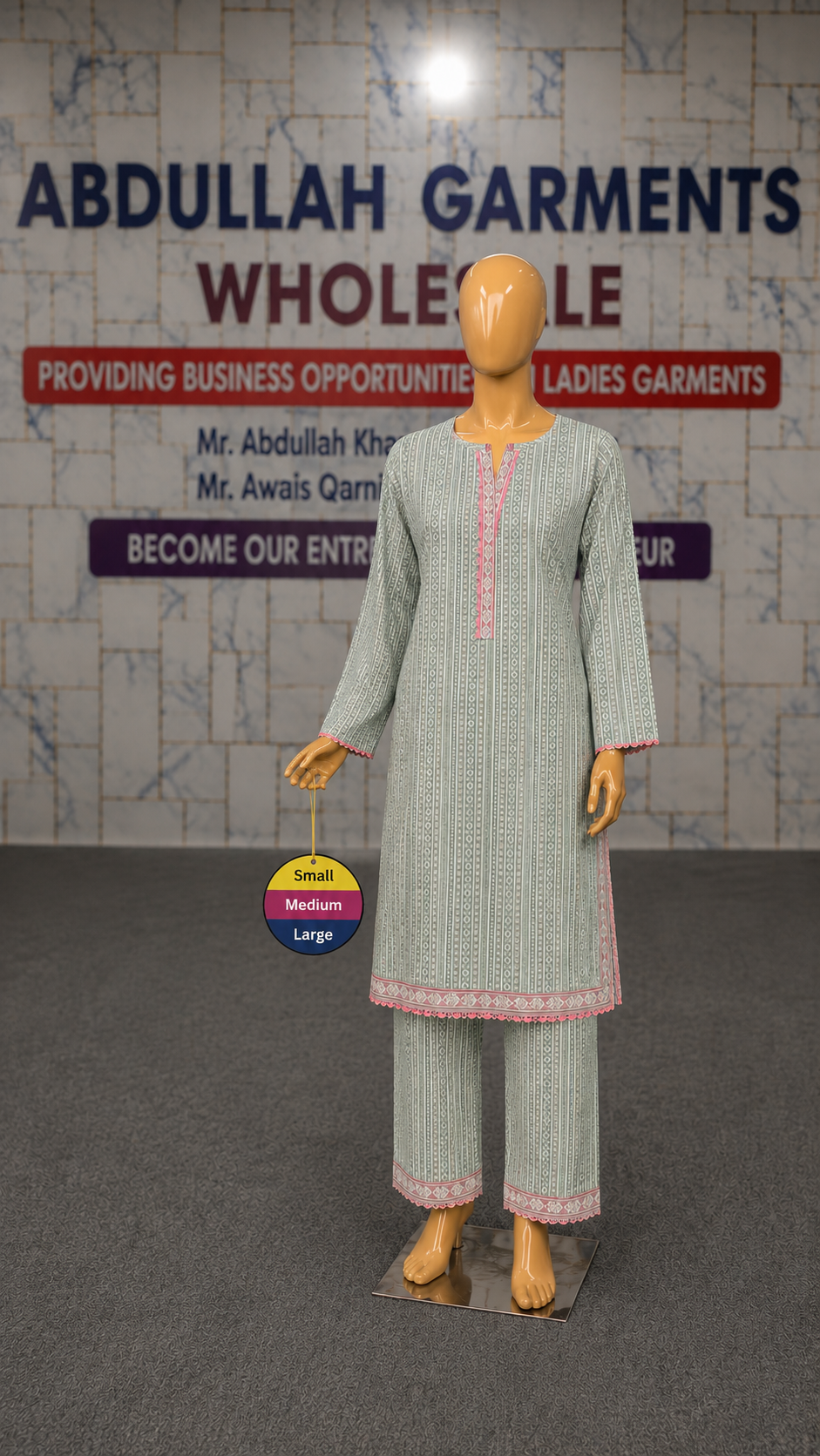 Bin Saeed 2Pc Printed Lawn – S/M/L Size Set (Wholesale Box)
