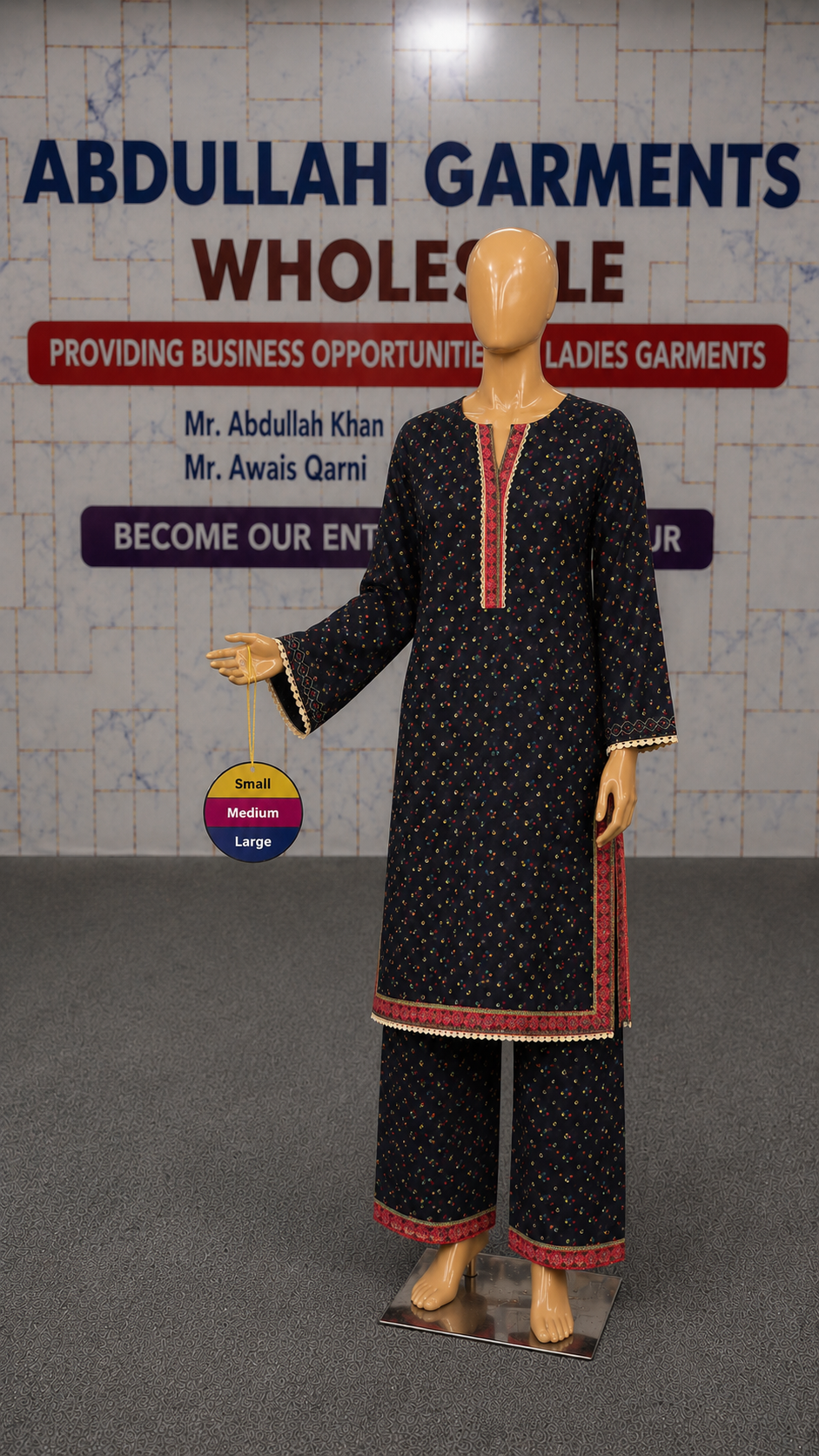 Bin Saeed 2Pc Printed Lawn – S/M/L Size Set (Wholesale Box)