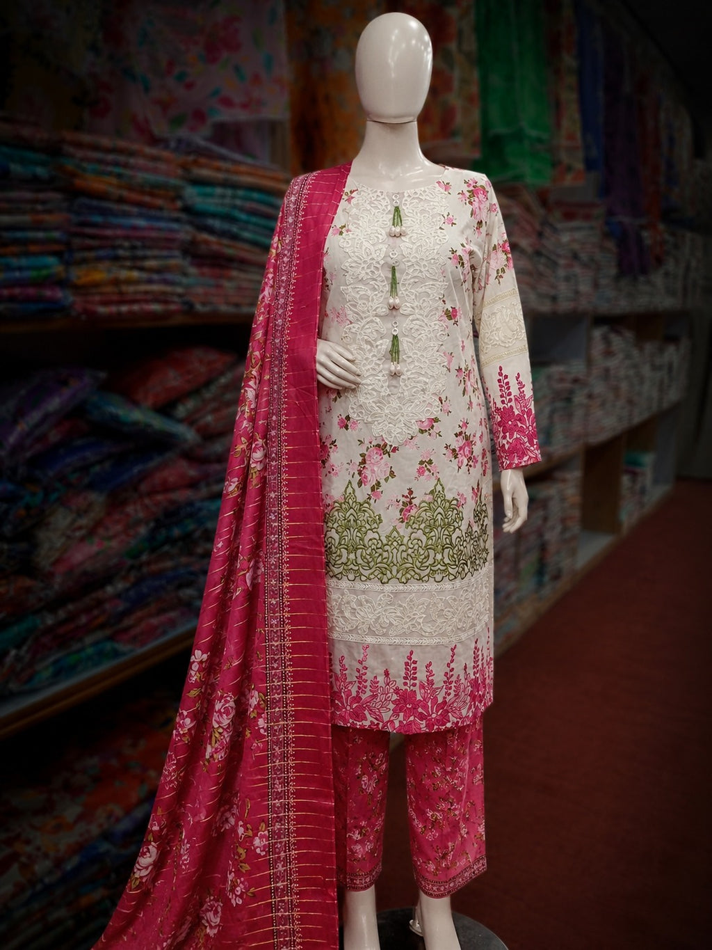 Bin Saeed 3Pc Embroidered Lawn – Standard Size | Wholesale Box (10 Pieces)