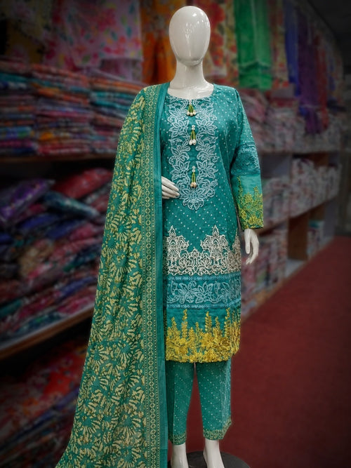 Bin Saeed 3Pc Embroidered Lawn – Standard Size | Wholesale Box (10 Pieces)
