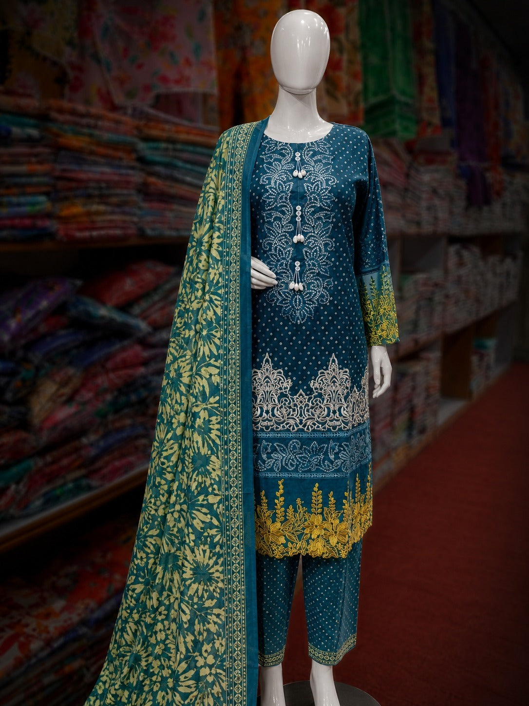 Bin Saeed 3Pc Embroidered Lawn – Standard Size | Wholesale Box (10 Pieces)