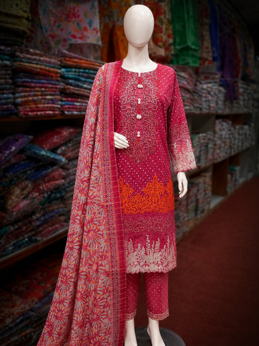 Bin Saeed 3Pc Embroidered Lawn – Standard Size | Wholesale Box (10 Pieces)