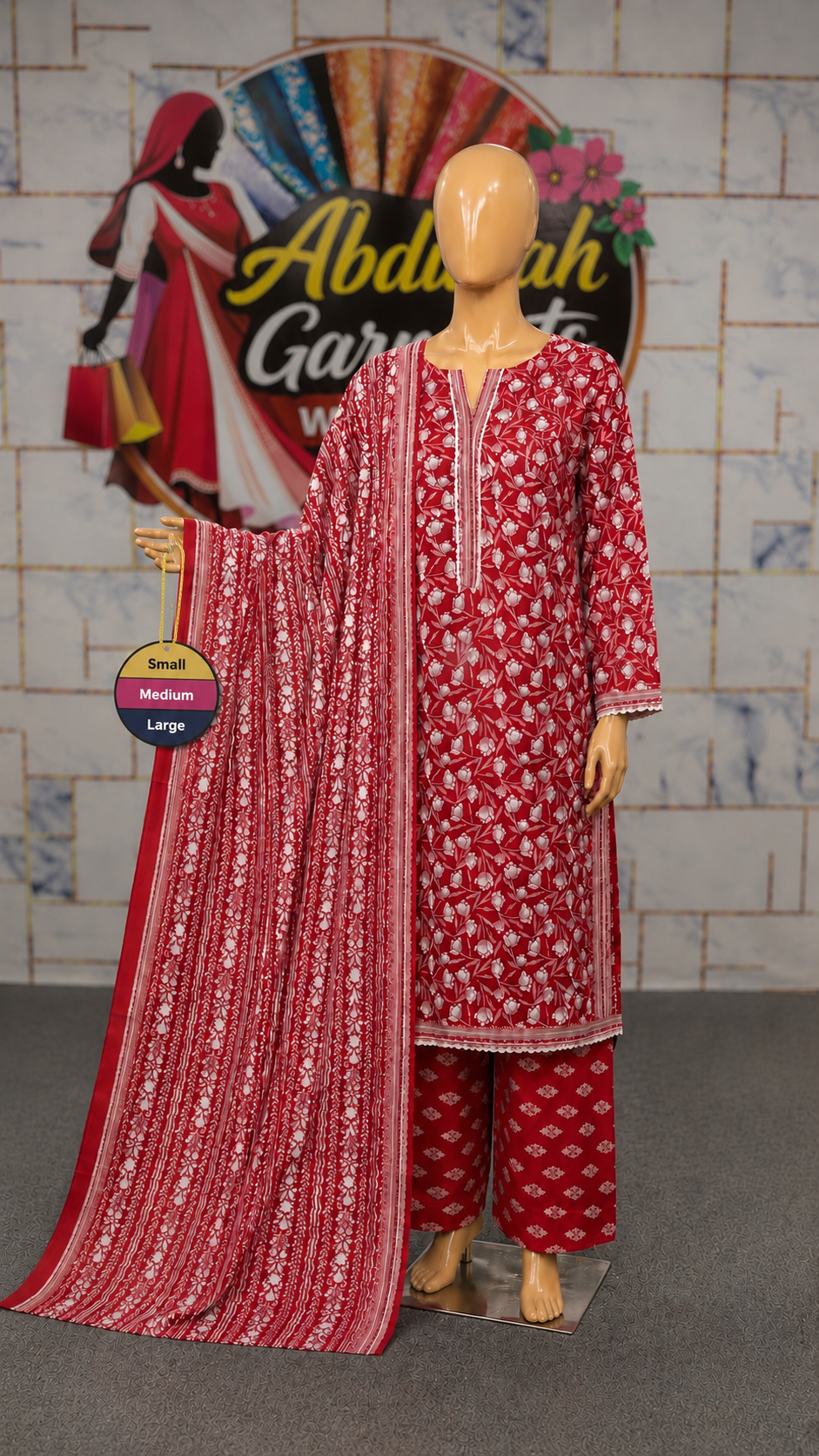 Bin Saeed 3Pc Printed Lawn SML– Wholesale Box (5 Set)