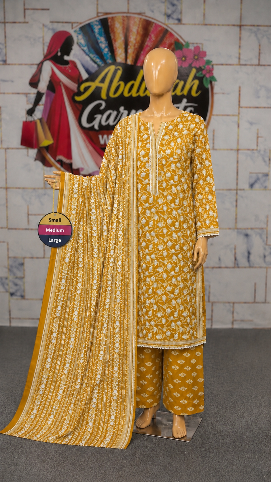 Bin Saeed 3Pc Printed Lawn SML– Wholesale Box (5 Set)