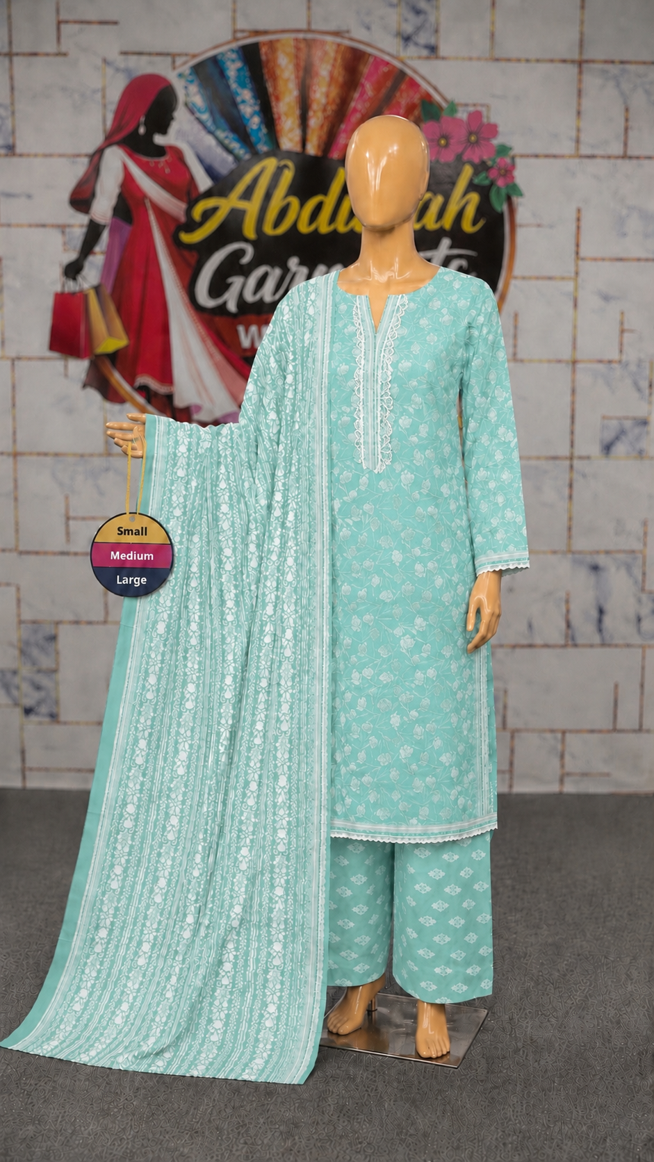 Bin Saeed 3Pc Printed Lawn SML– Wholesale Box (5 Set)