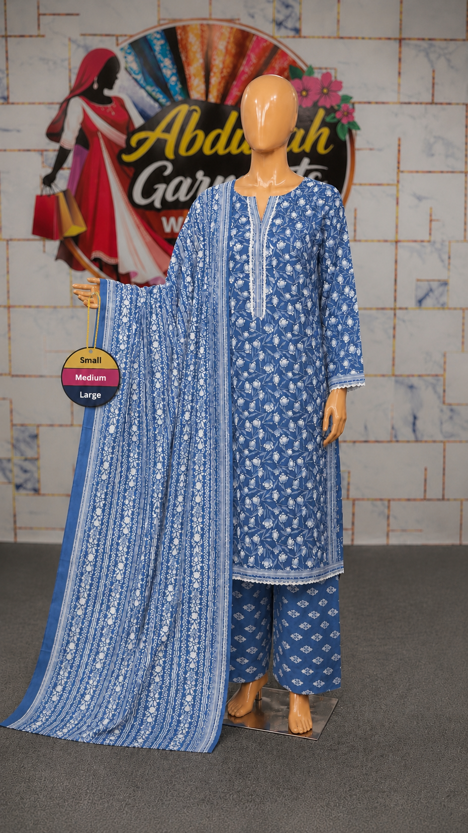 Bin Saeed 3Pc Printed Lawn SML– Wholesale Box (5 Set)
