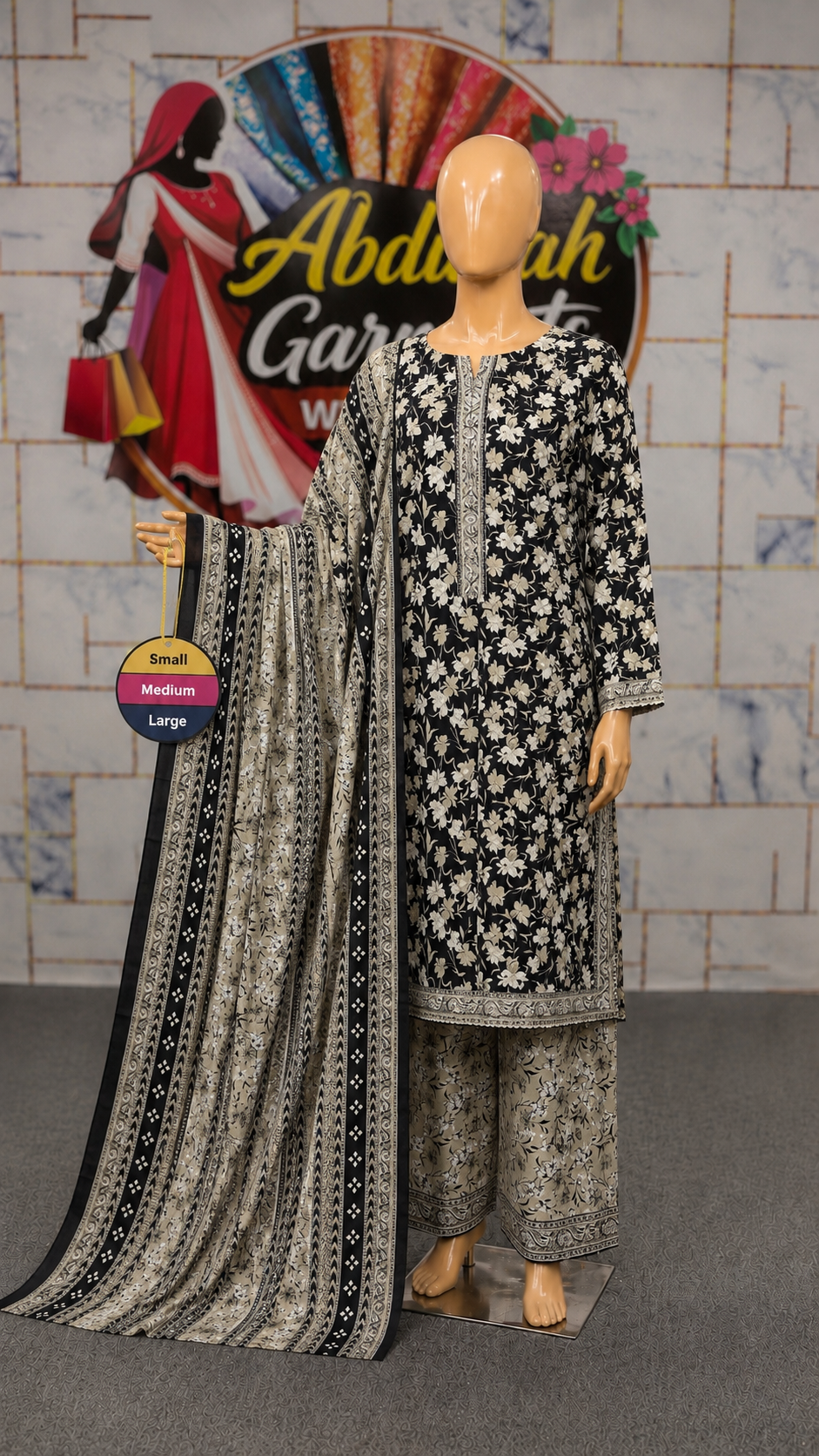 Bin Saeed 3Pc Printed Lawn SML– Wholesale Box (5 Set)