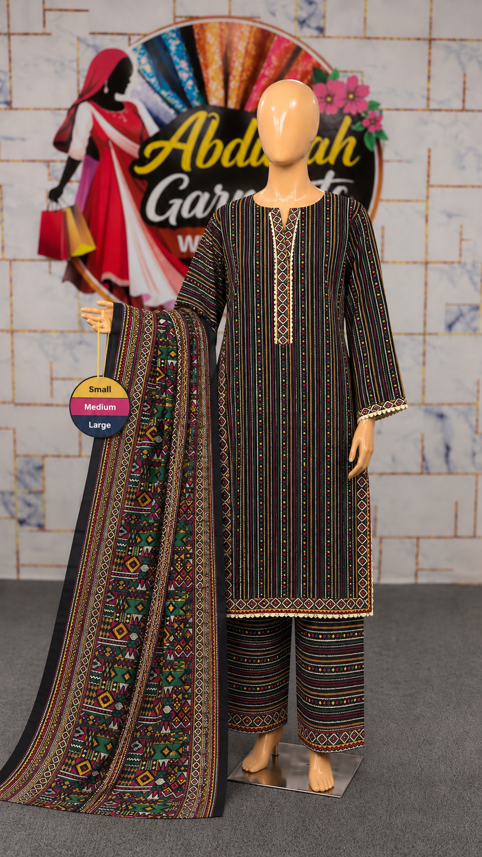 Bin Saeed 3Pc Printed Lawn SML– Wholesale Box (5 Set)