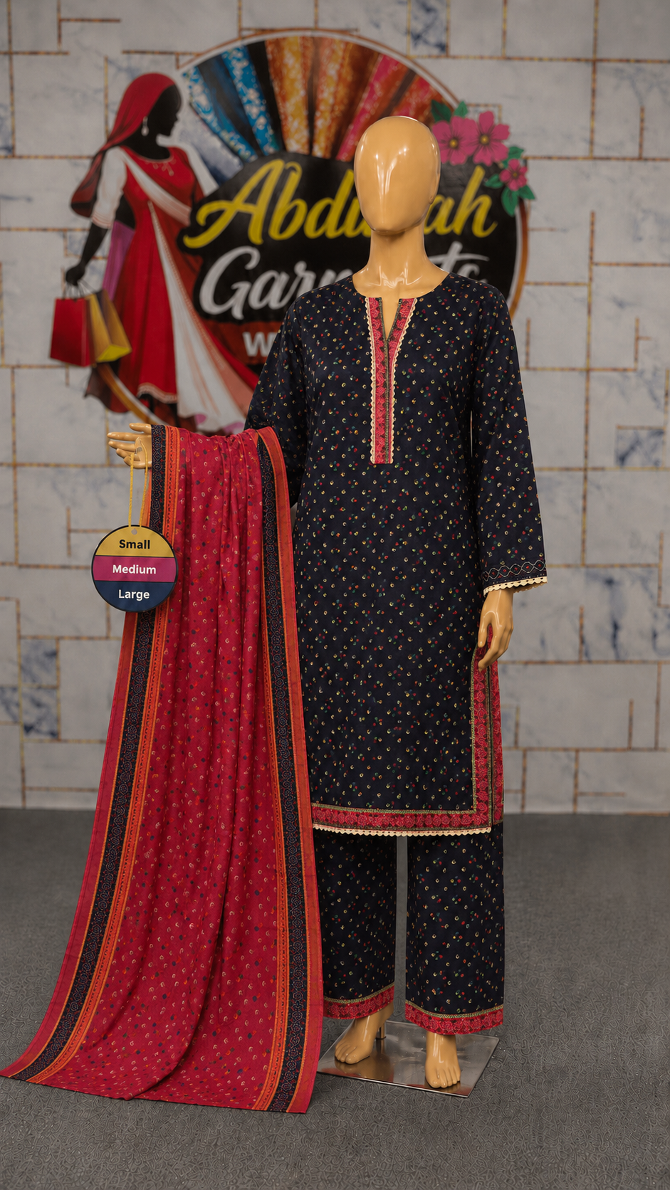 Bin Saeed 3Pc Printed Lawn SML– Wholesale Box (5 Set)