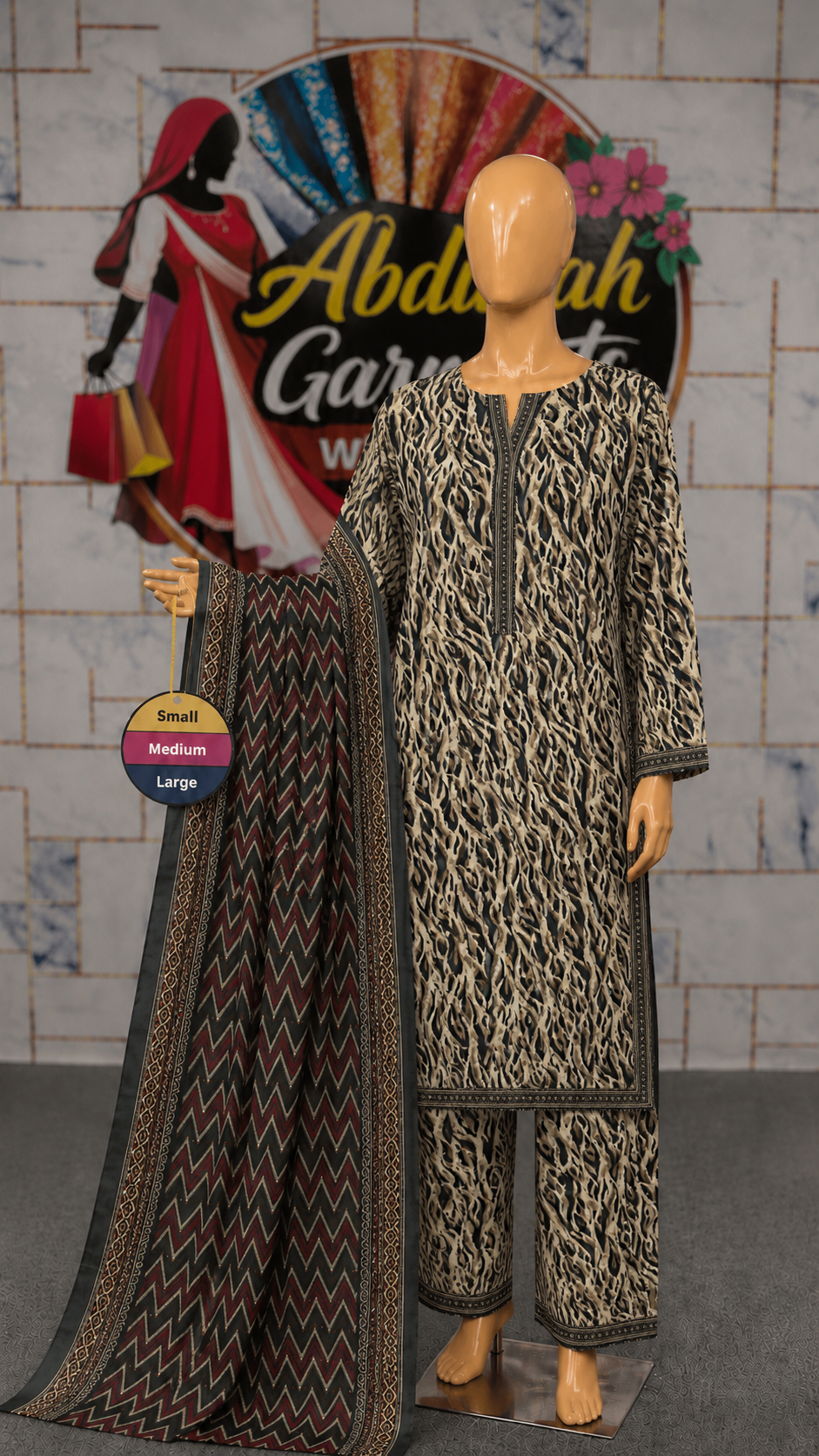 Bin Saeed 3Pc Printed Lawn SML– Wholesale Box (5 Set)