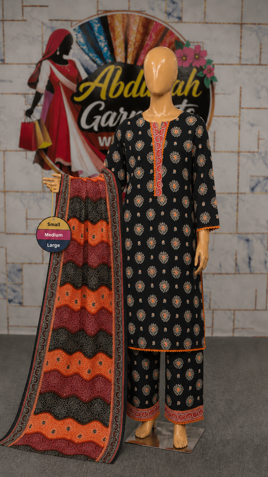 Bin Saeed 3Pc Printed Lawn SML– Wholesale Box (5 Set)