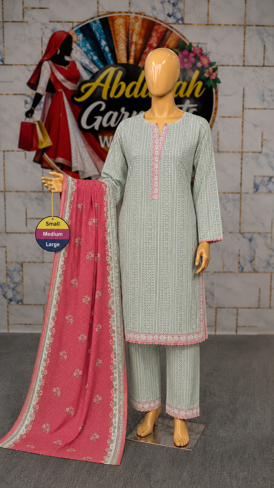 Bin Saeed 3Pc Printed Lawn SML– Wholesale Box (5 Set)