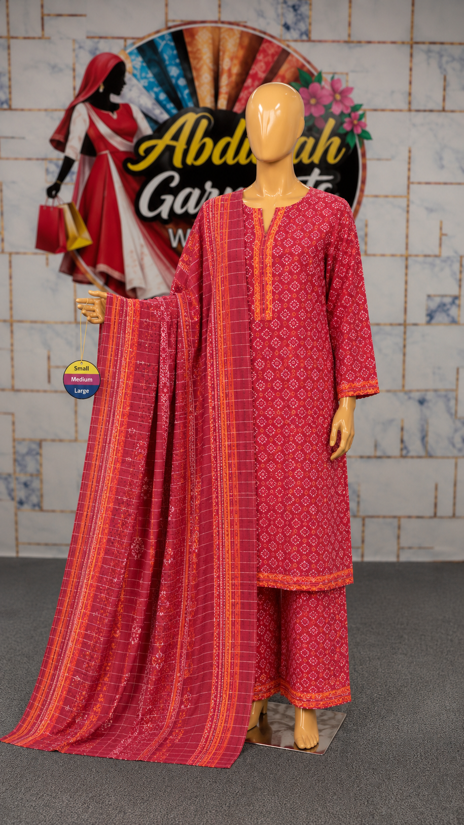 Bin Saeed 3Pc Printed Lawn SML– Wholesale Box (5 Set)