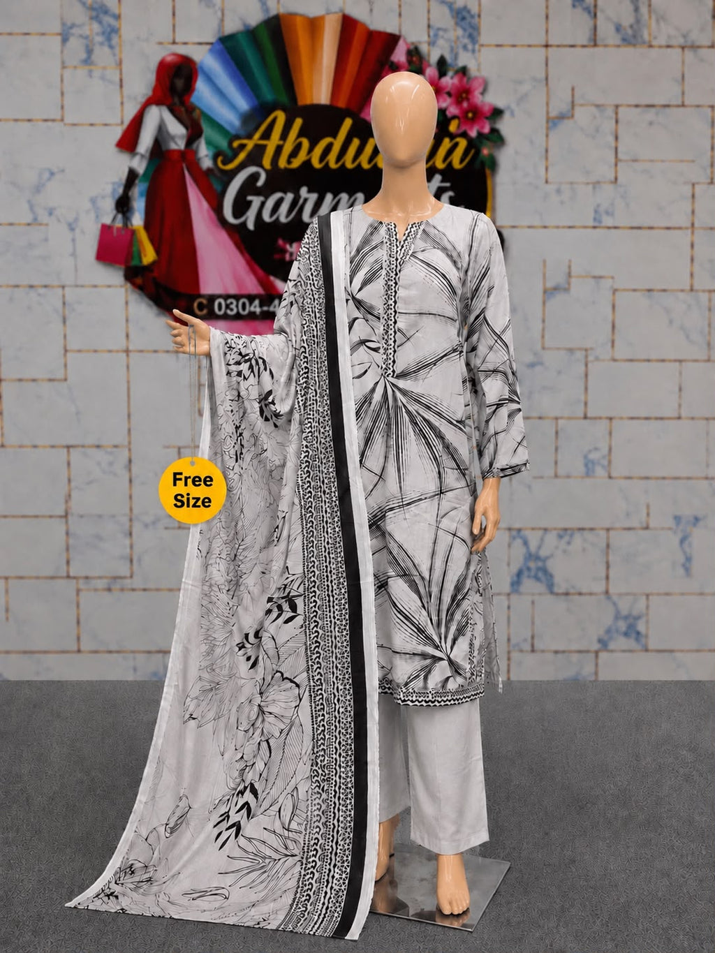 Safina 3pc Printed Lawn Collection-Standard Size-Wholesale Box (06 Pieces)
