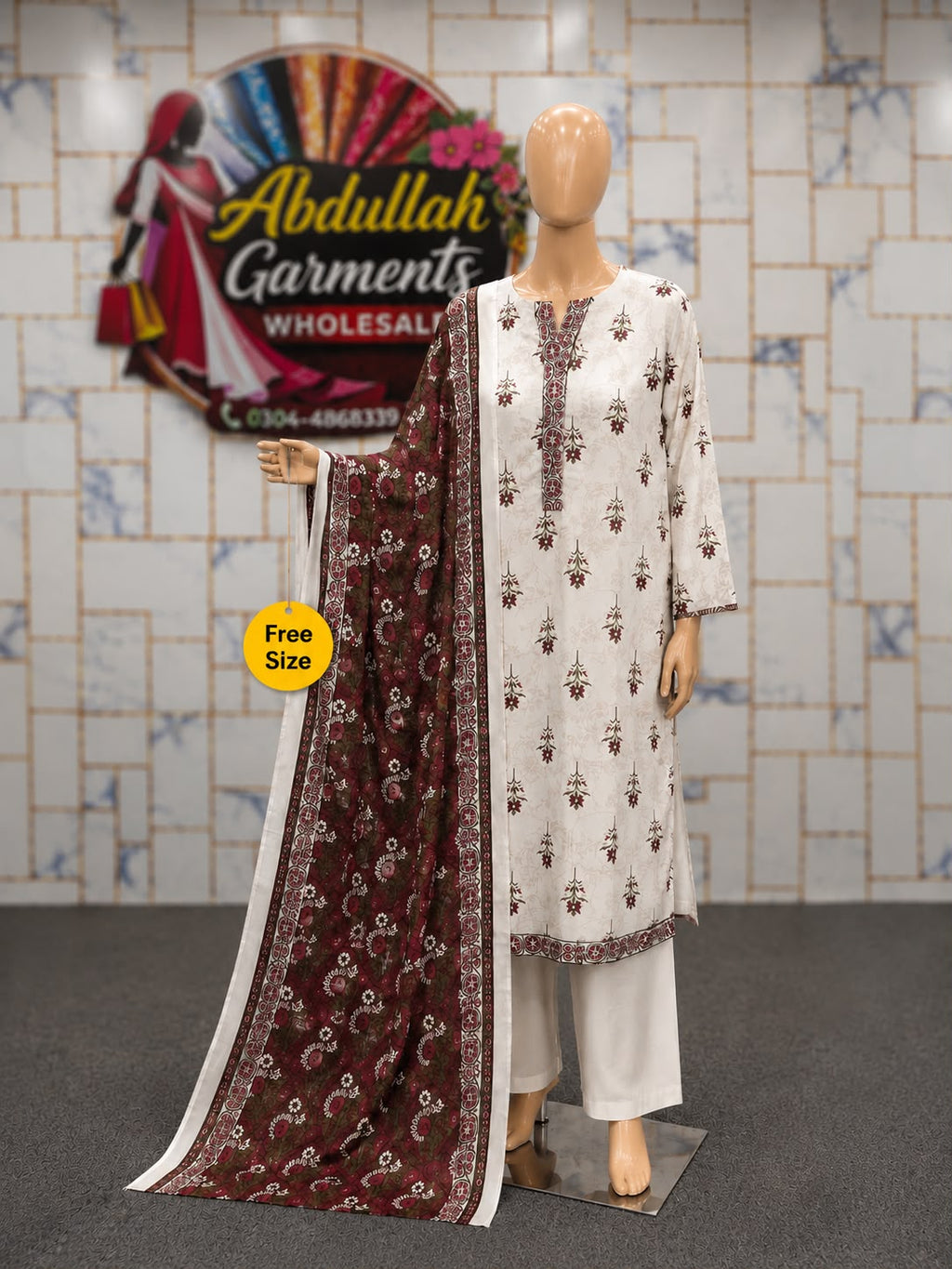 Safina 3pc Printed Lawn Collection-Standard Size-Wholesale Box (06 Pieces)