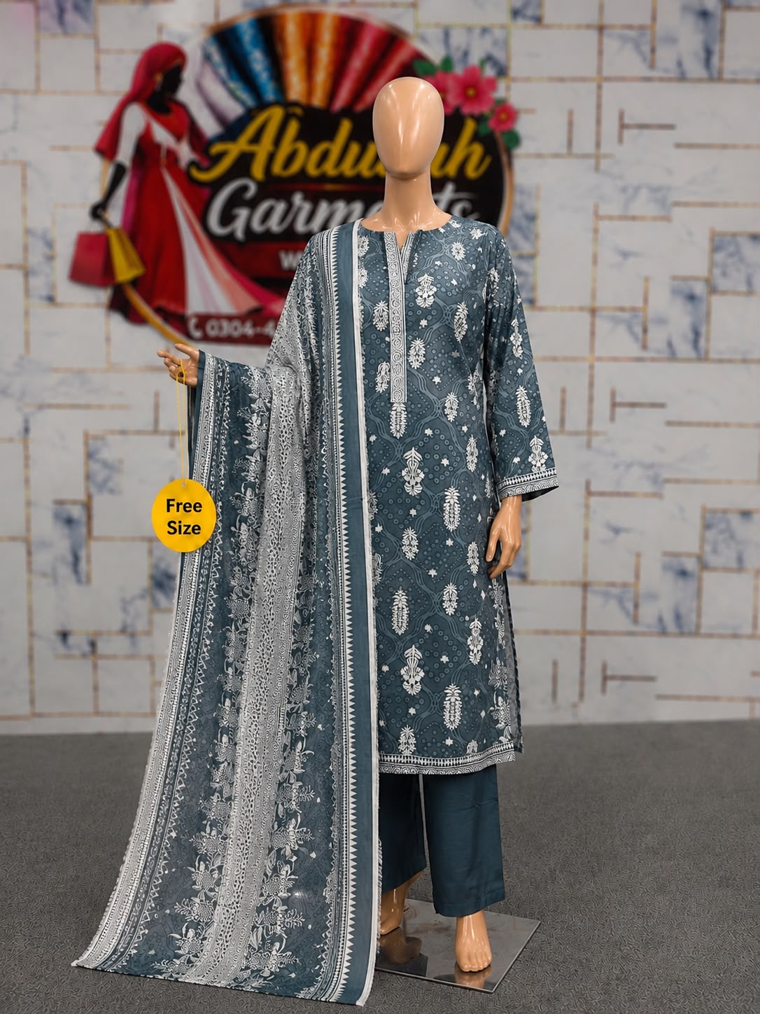 Safina 3pc Printed Lawn Collection-Standard Size-Wholesale Box (06 Pieces)