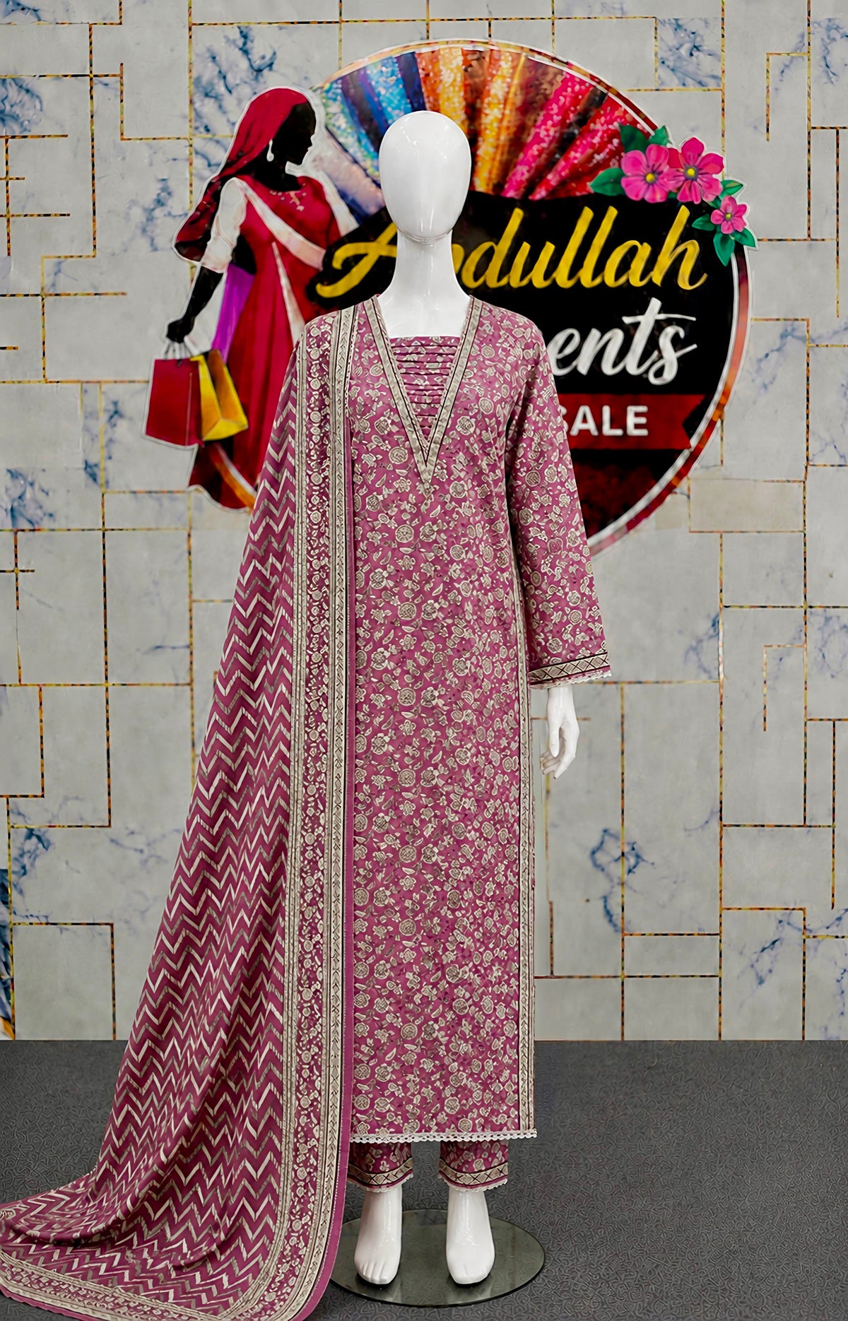 Bin Saeed 3Pc in Long Length Lawn – Wholesale Box (10 Pieces)